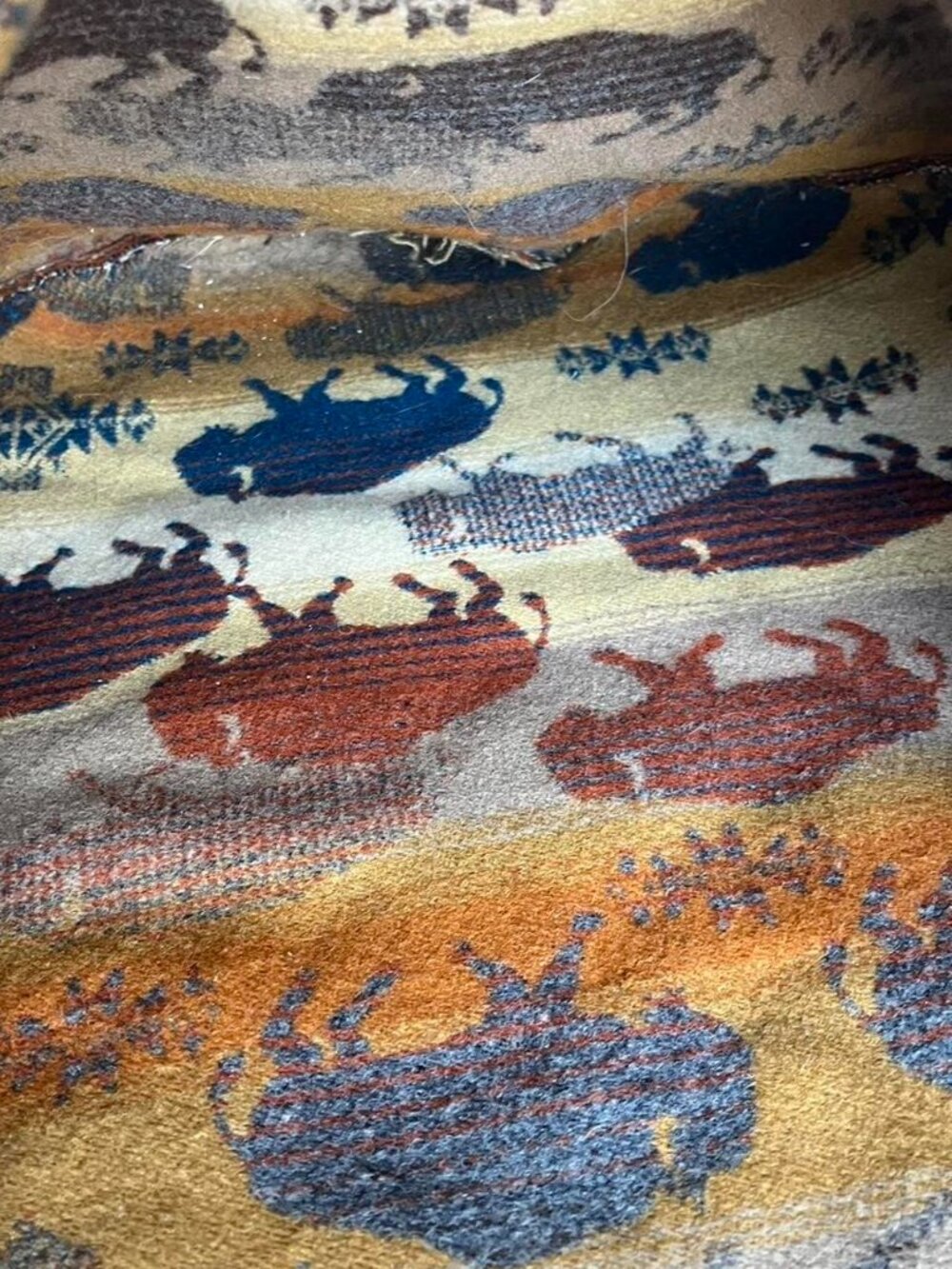 Pendleton Wool Prairie Bison Rush Hour Crossbody Drum Bag Boho Western Jacquard - Picture 3 of 7
